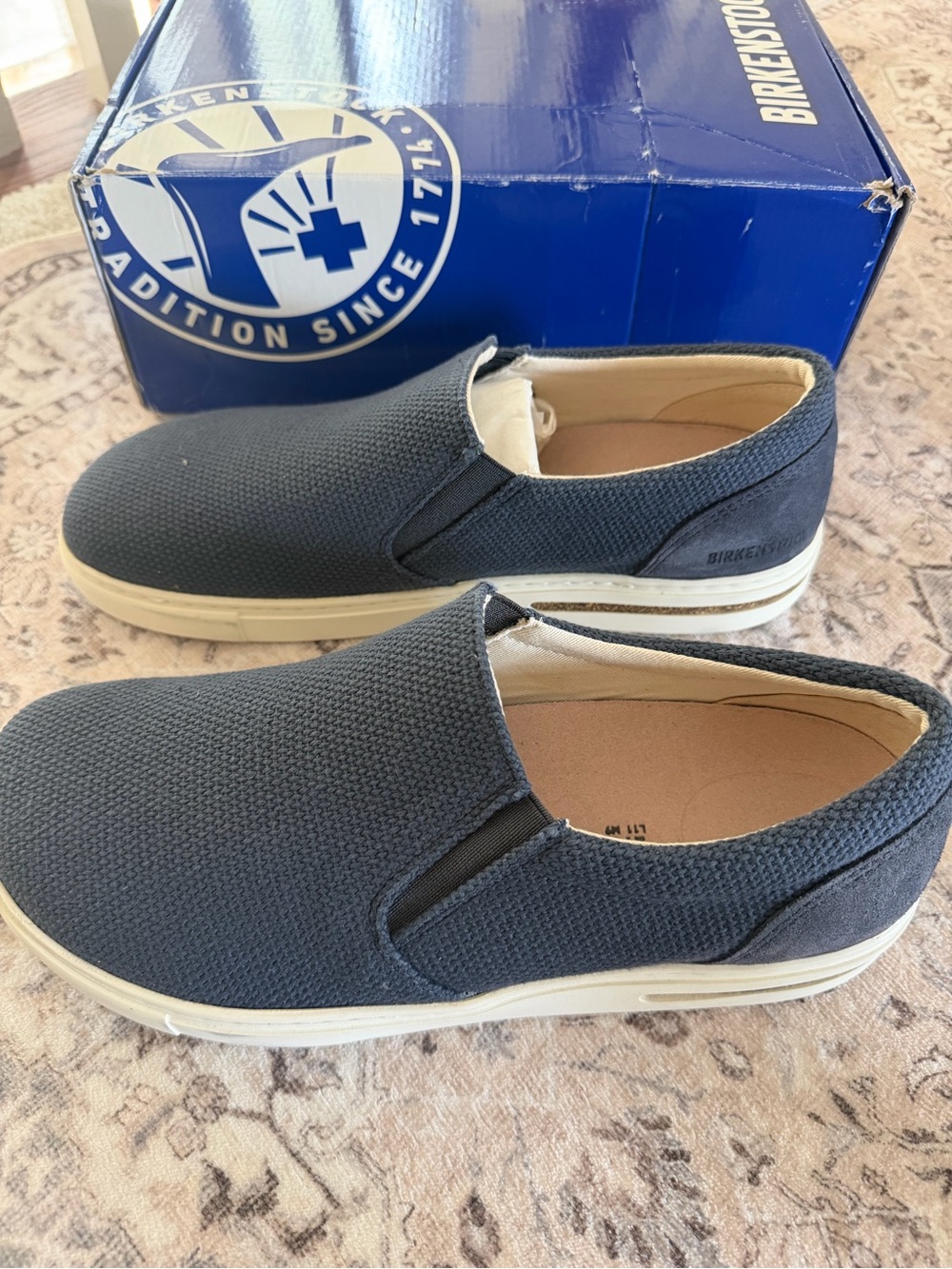 Birkenstock Men’s Slip-On Canvas Shoe in Navy Oswego Midnight